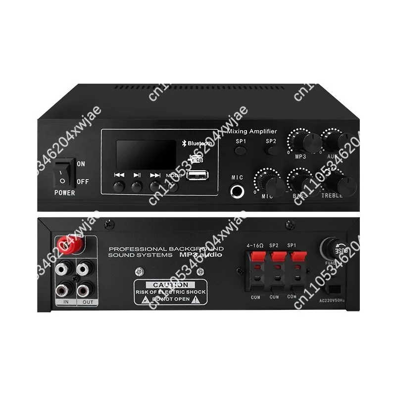 

50D 2-зонный черный усилитель мощности 50 Вт, система громкой связи Bluetooth для школьной фоновой музыки