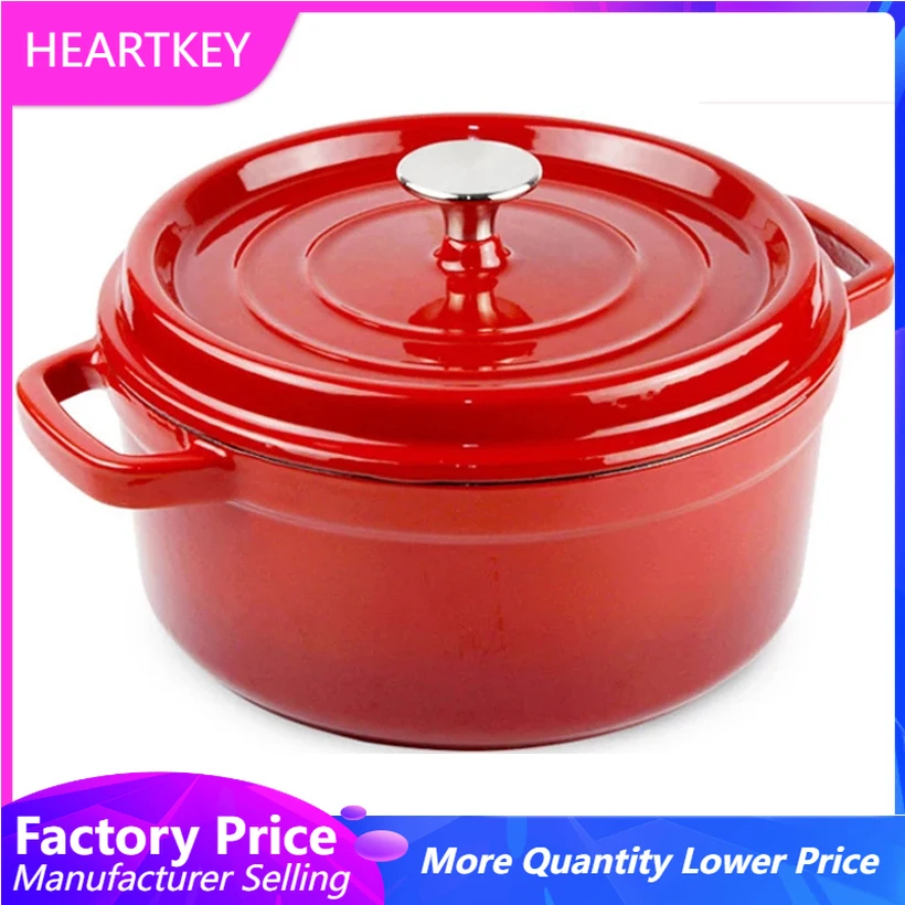 Big 20-26CM Cast Iron Enamel Pot Cookware Carbon Steel Enamel Dutch Oven Pot Set