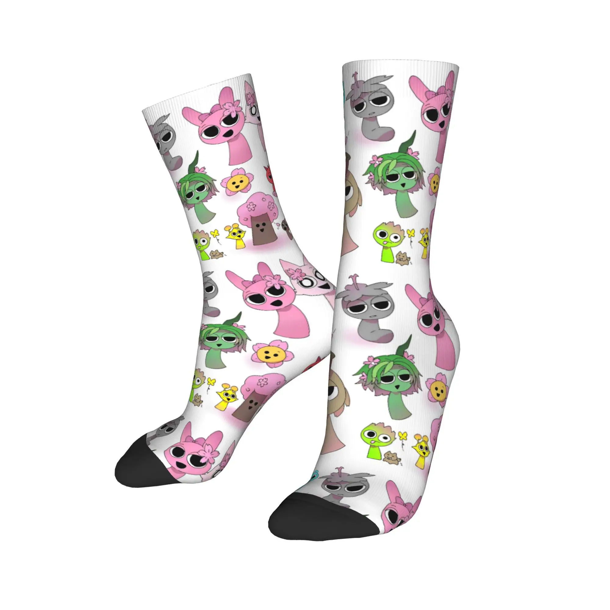 Sprunki Game Cute Printing Crew Socks Funny Meme Outfits for Party Wear Cozy Logo Dress Socks