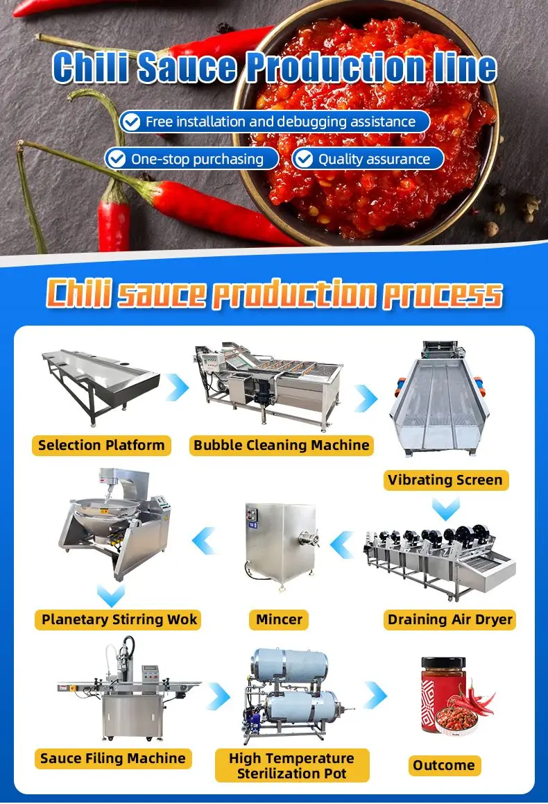Industrial Food Processing Chili Sauce Production Solution Equipment Machine