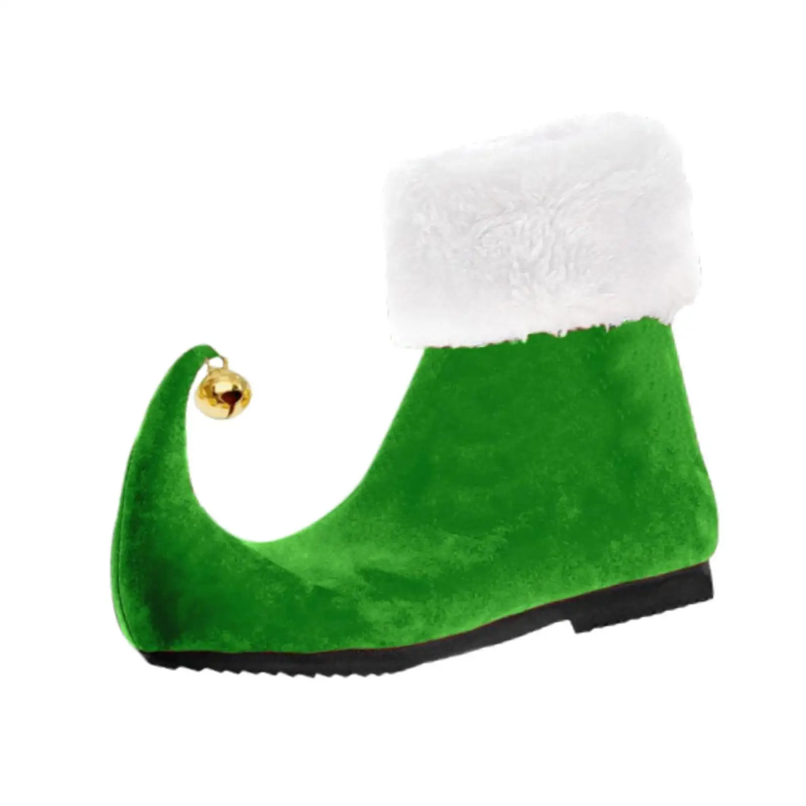 Novelty Elf Feet Slippers with Bells for Adults Xmas Costume Booties Clown Shoe Role Play Accessories