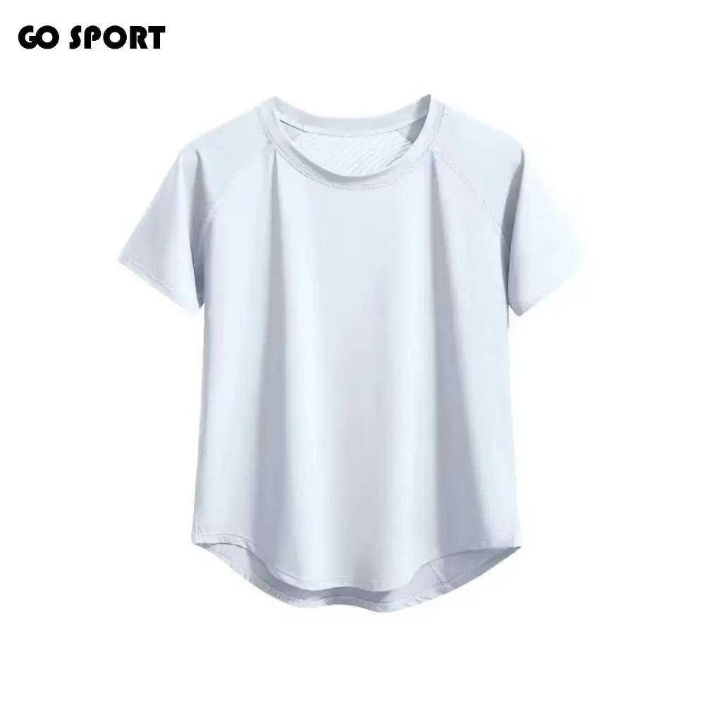 

Профессиональная одежда для бега с короткими рукавами, быстросохнущий материал, дышащая ткань, одежда для йоги, удобная посадка, легкий вес