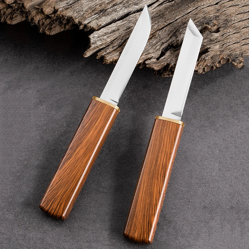 Stainless Steel Kitchen Knife 2-in-1 Double Combination Utility Knife Meat Cleaver Fruit Paring Barbecue Fishing Cutting Tools