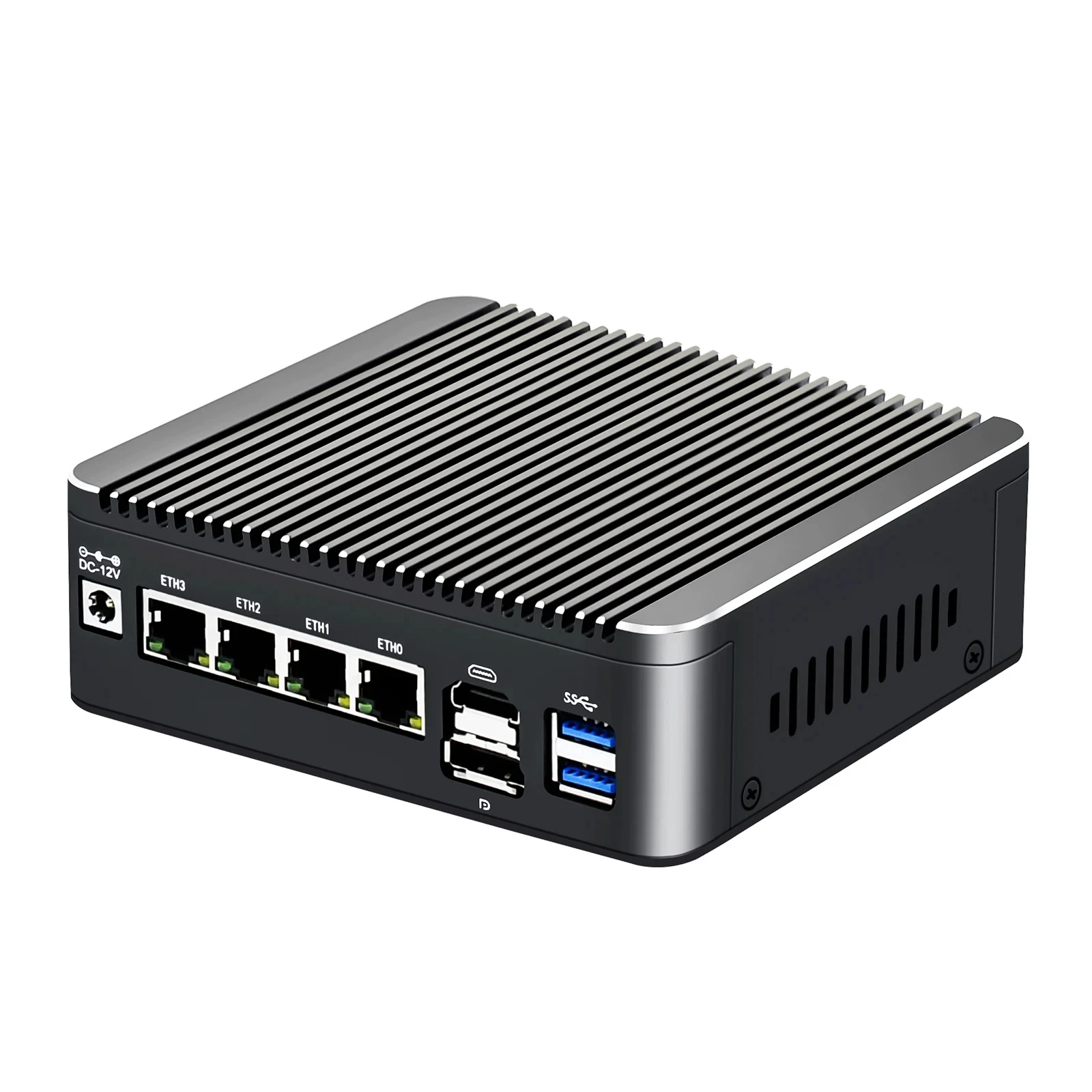 Imagem -02 - Mini Firewall Fanless do pc Router Macio Computador Pve Esxi 12a Geração Intel N100 2.5g com Rj45 4x I226-v Lan Usb Tipo-c Pfsense Novo 2024