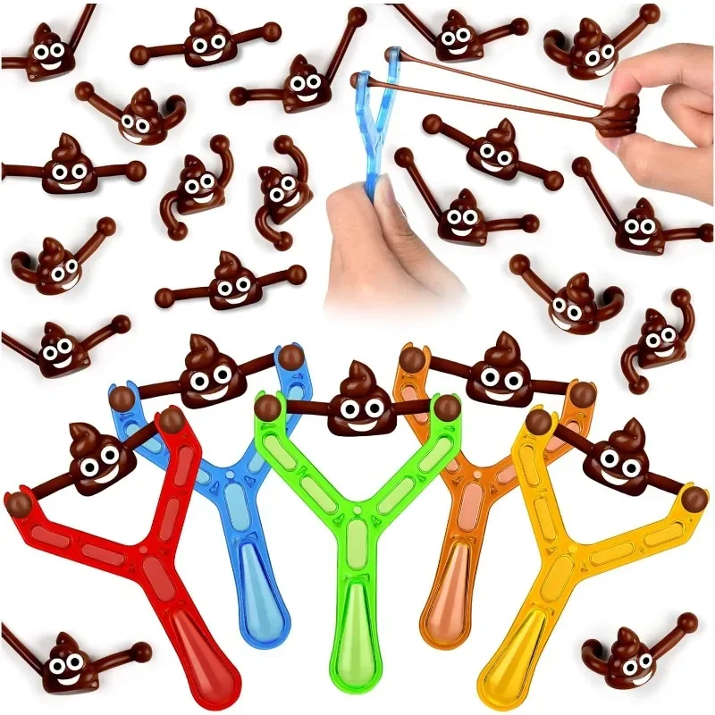 12PC Funny Poo Launcher Tricky Slingshot Children Toys Kids Birthday Party Gifts Wedding Gifts For Guests Christmas Party Favors