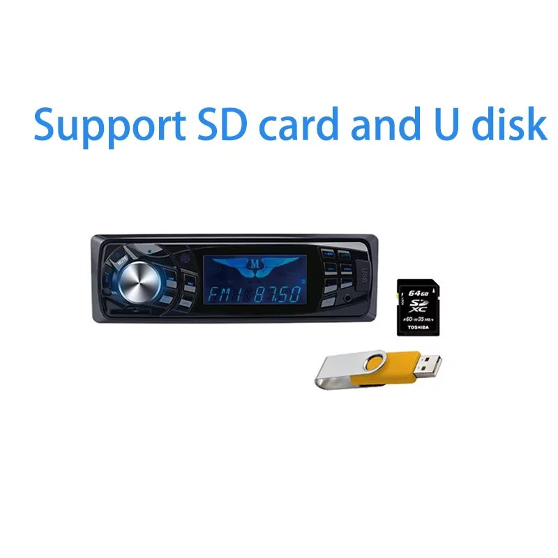 1 Din In-Dash Car Audio Stereo: FM Receiver, Bluetooth, SD/USB/Aux Input, 12V MP3 Player with Vehicle Accessories