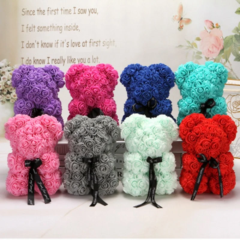 20 cm/30 cm Künstliche Blumen Blase Teddybär der Rosen Form DIY Geschenke Polystyrol Styropor Hochzeit Valentinstag Geschenk – Detail 12