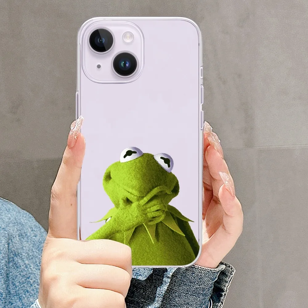 Disney kermit The Frog Memes Custodia per telefono per iPhone Mini 11 12 13 14 15 X Plus Pro Max SE XR Custodia trasparente