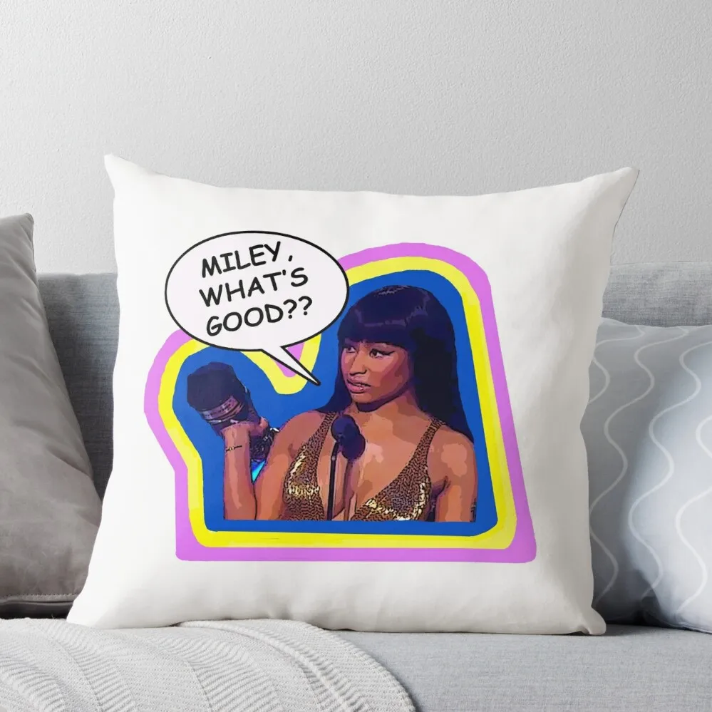 Miley, What's Good?? Throw Pillow New year luxury home accessories