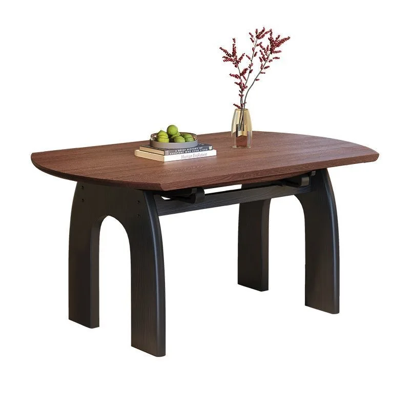 

Medieval style square and round dual-purpose ash wood grain dining table Chinese-style household retractable folding platform
