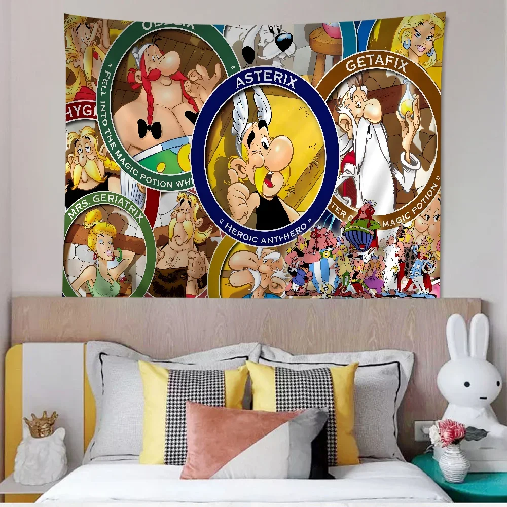 Asterix Obelix Chart Tapestry Art Science Fiction Room Home Decor Cheap Hippie Wall Hanging