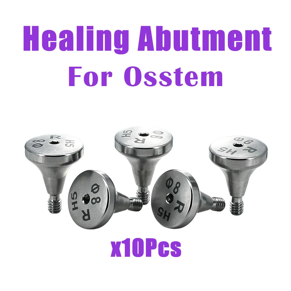 10Pcs Dental Implant Healing Abutment Fit Osstem TS GS Mini Regular Titanium Gingival Former Emergence Profile Cap Screw Supply