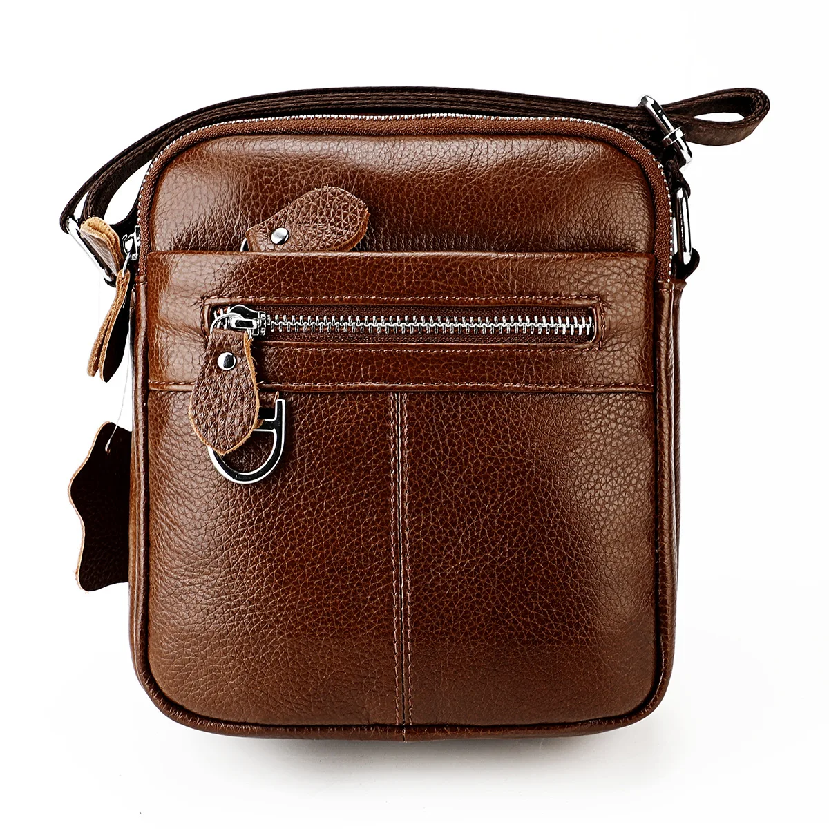 

Small Man Genuine Leather Sling Bag Daily Casual Cow Leather Satchel Male 2025 New Shoulder or Crossbody Bag
