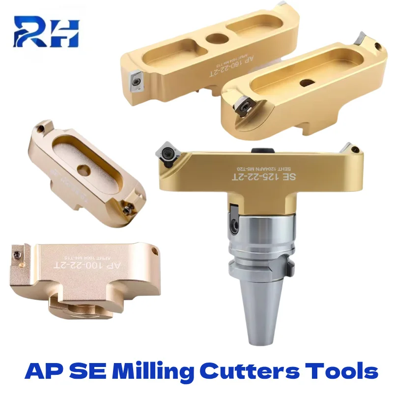 AP SE Face Milling Cutters Tools KM12 400R 50 22 27 90° 45°two-edged Bridge Type Aluminum Alloy Milling Cutter Cutter Head