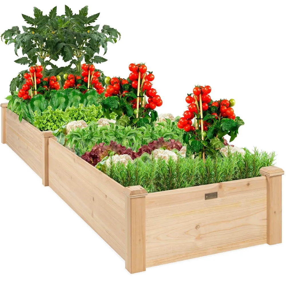 

8x2ft Outdoor Wooden Raised Garden Bed Planter, Customized