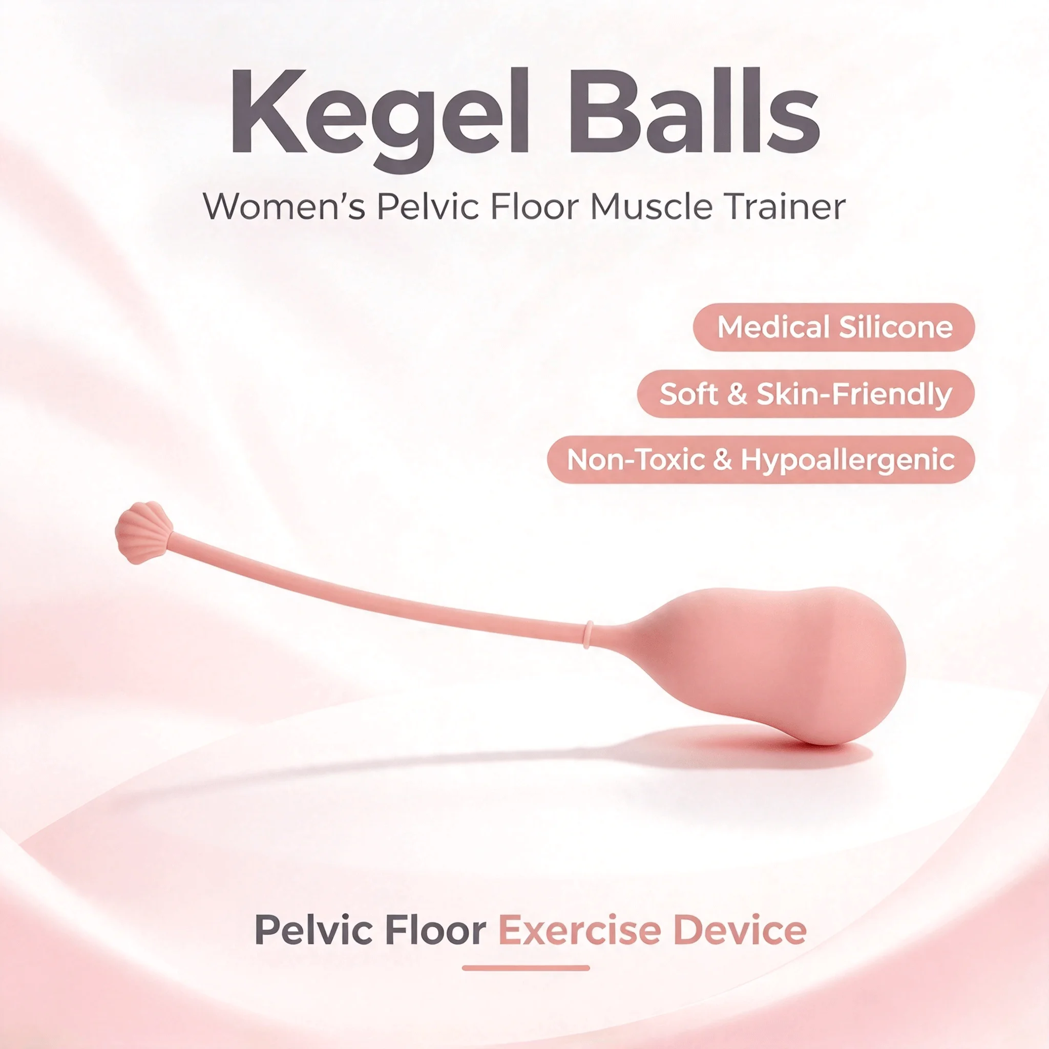 Medical Grade Silicone Kegel Balls Pelvic Trainer for Stress Urinary Incontinence, Sedentary & Middle-aged Women Pelvic Care