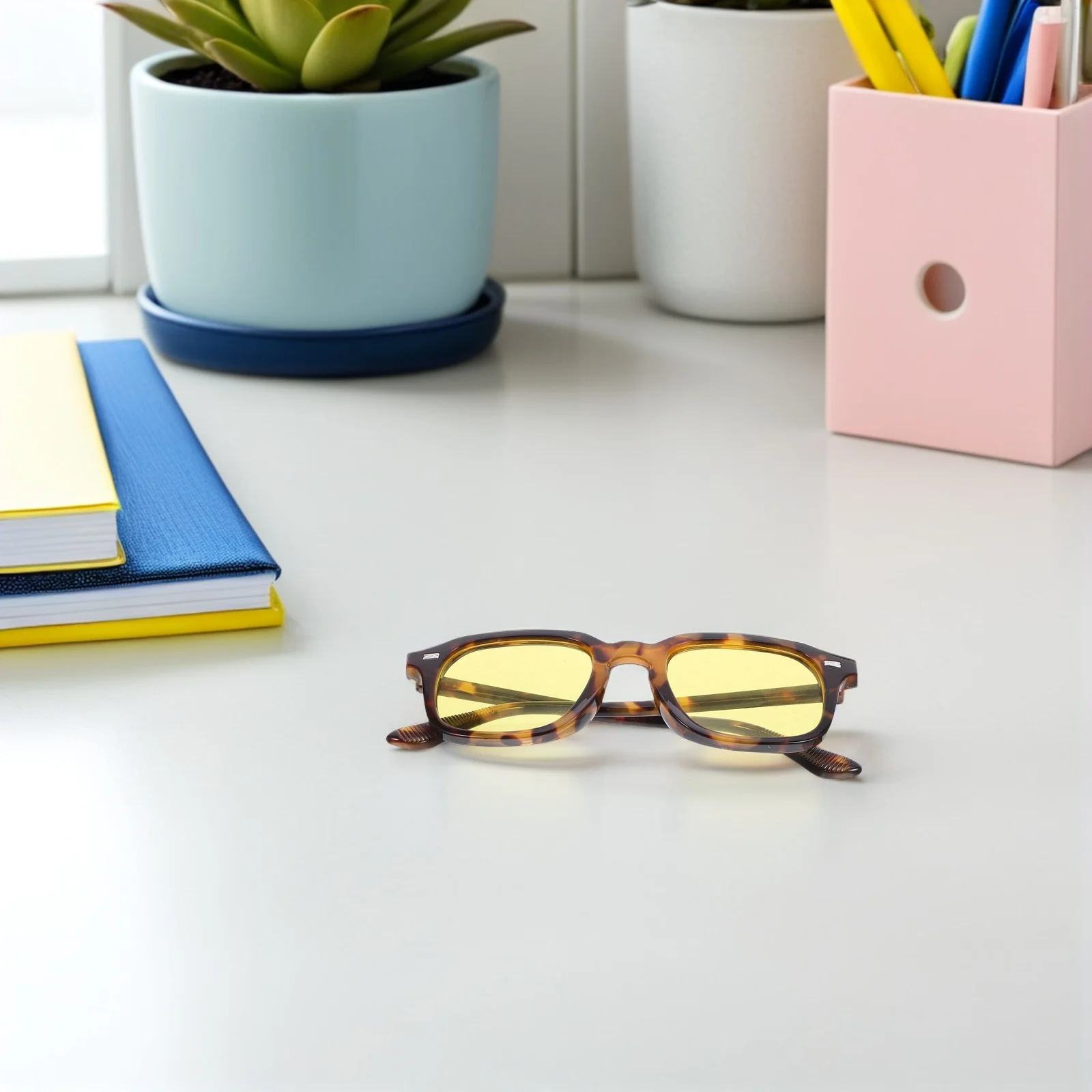 

Lightweight Blue Light Blocking Glasses Square Frame High Clarity Lens For Computer Work Study Gaming Unisex Plastic