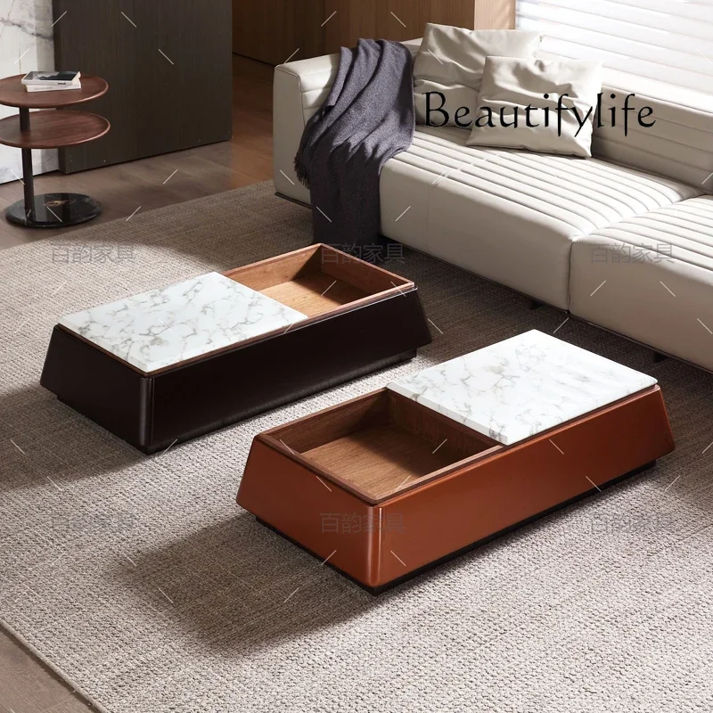 

c Italian minimalist natural marble medium flower white square several villa combination color matching coffee table combination