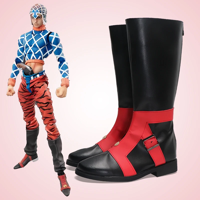 Anime Guido Mista Cosplay JoJo's Bizarre Adventure Golden Wind Cosplay Shoes Boots Guido Mista Shoes Carnival Party Cos Adult Me