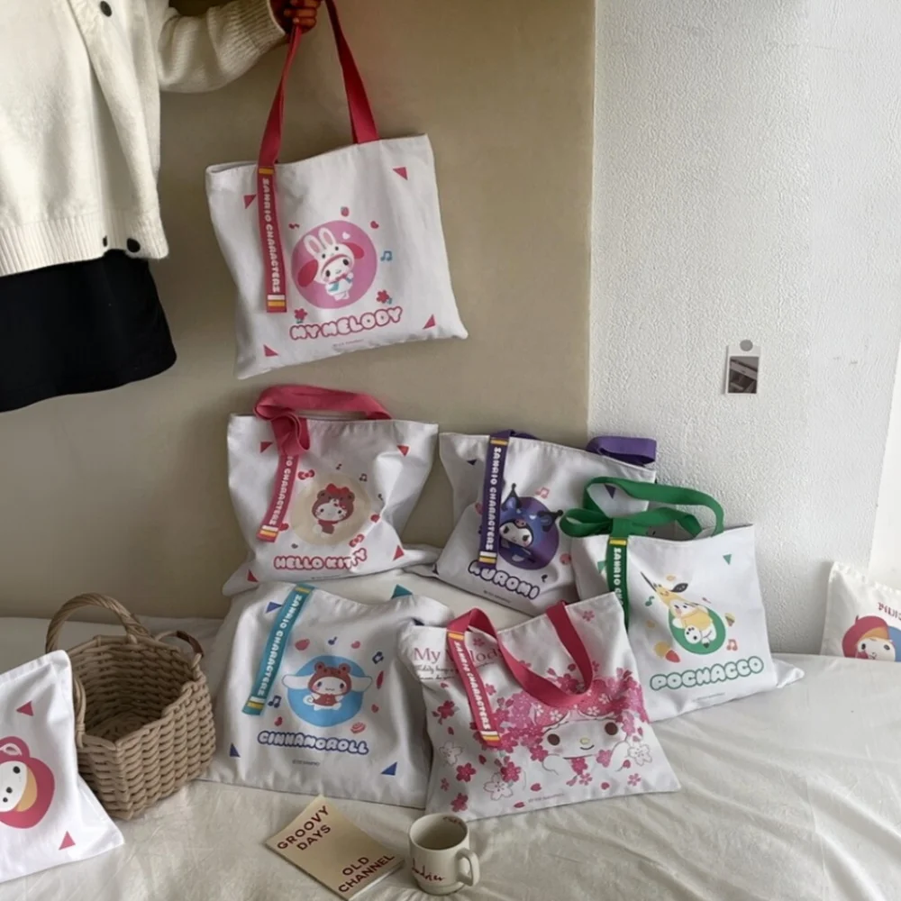 1PC Sanrio Hello Kitty Cute Cartoon Pacha Dog Cool Lomi Shoulder Bag New Canvas Bag Large Capacity view 6