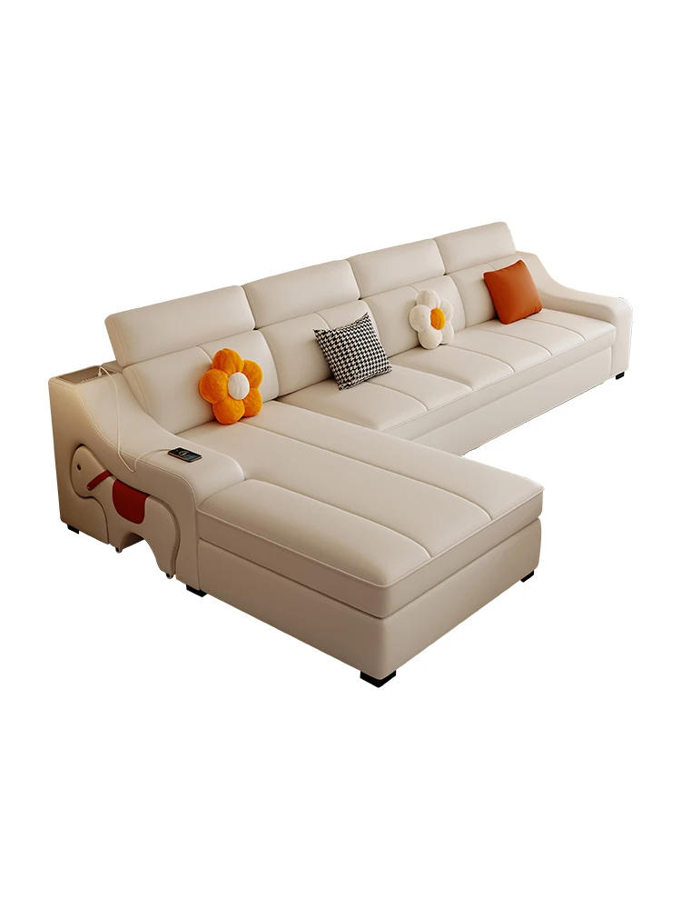 

Small apartment sofa bed multi-functional dual-purpose foldable with concubine solid wood 2025 pony sofa cream style living room