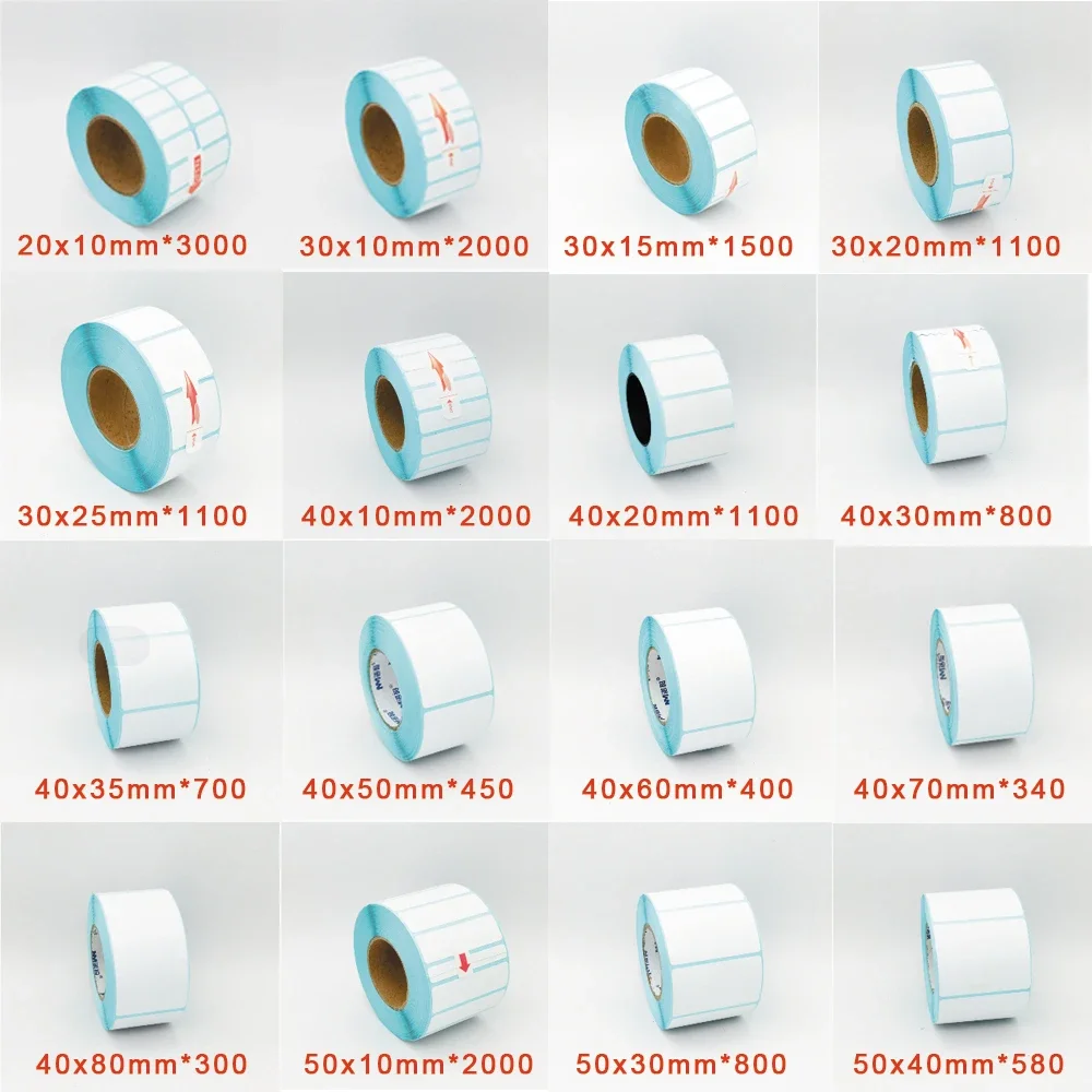 55 50 45 40 35 30 25 20 15 10 Blank Thermal Heat Sensitive Label Direct Print Bar Code Unremovable Adhesive Sticker