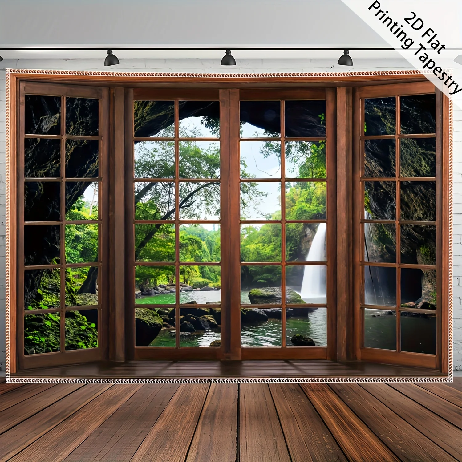 Ultra Large Size- Spring Plant Forest Tree Hole - HD Digital Printing Huge Tapestry-Home Decoration- with Free Hanging Clips