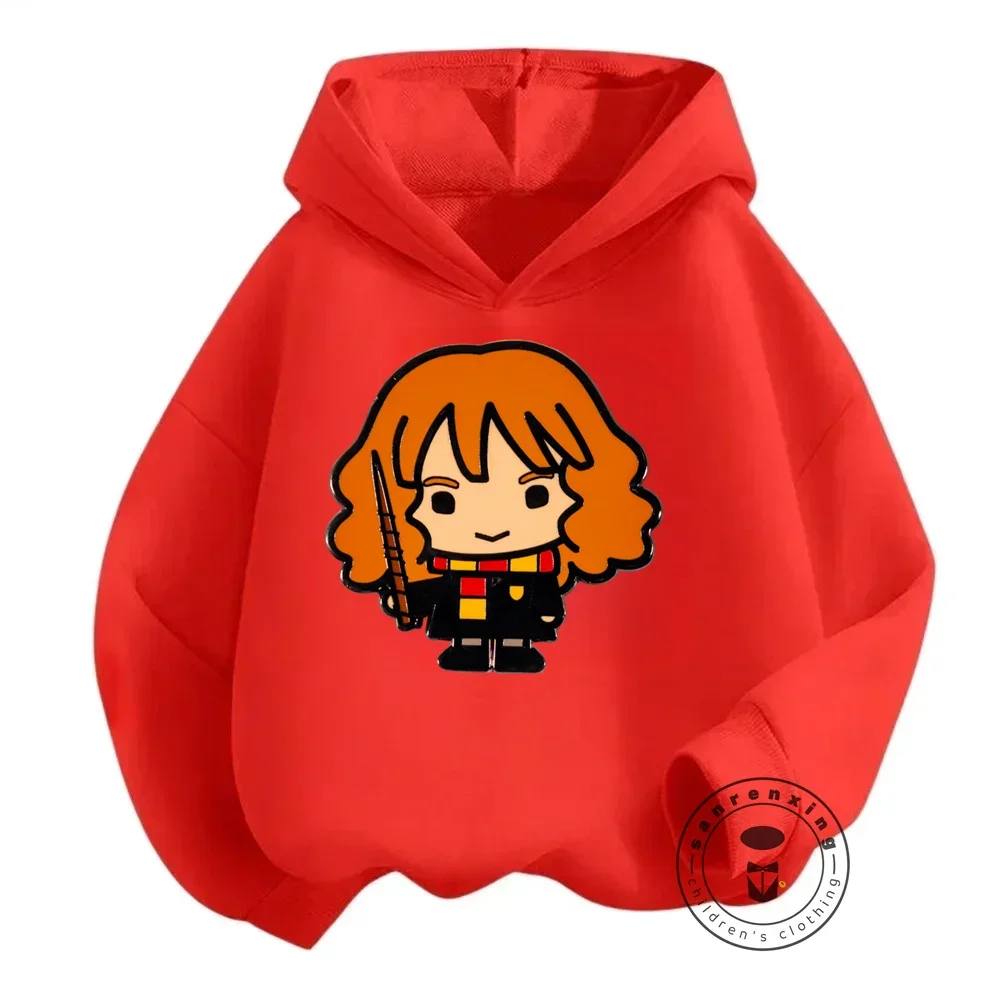 Harry Potter Kawaii Winter Wear Kids Soft Hoodies with Engaging Q-Version Designs Perfect for Cold Weather and Casual Tops Looks