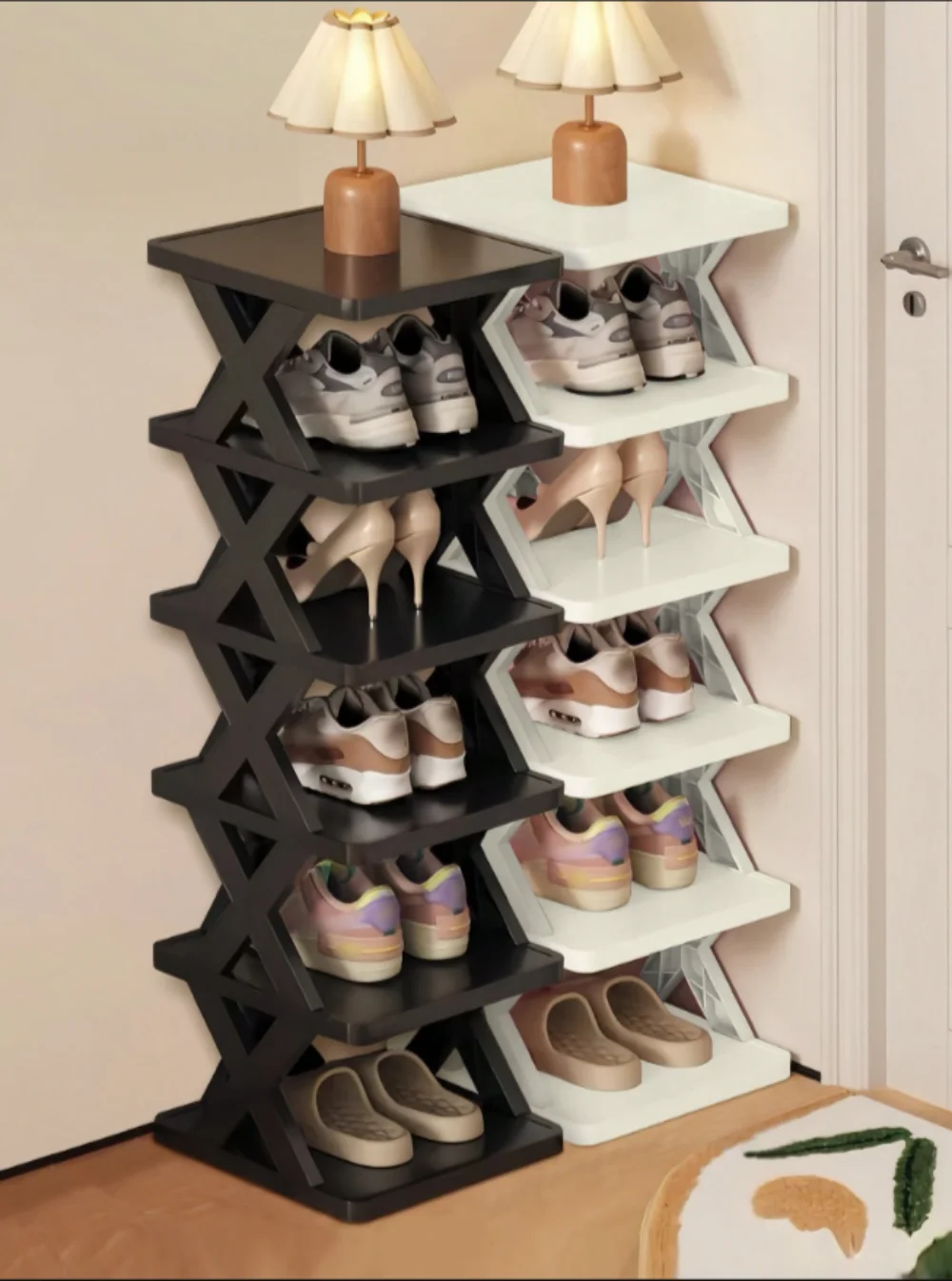

6/9-Layer Narrow Entrance Shoe Rack Vertical Shoe Storage Box, Space Saving,Independent Shoe Storage Rack,Easy To Instal