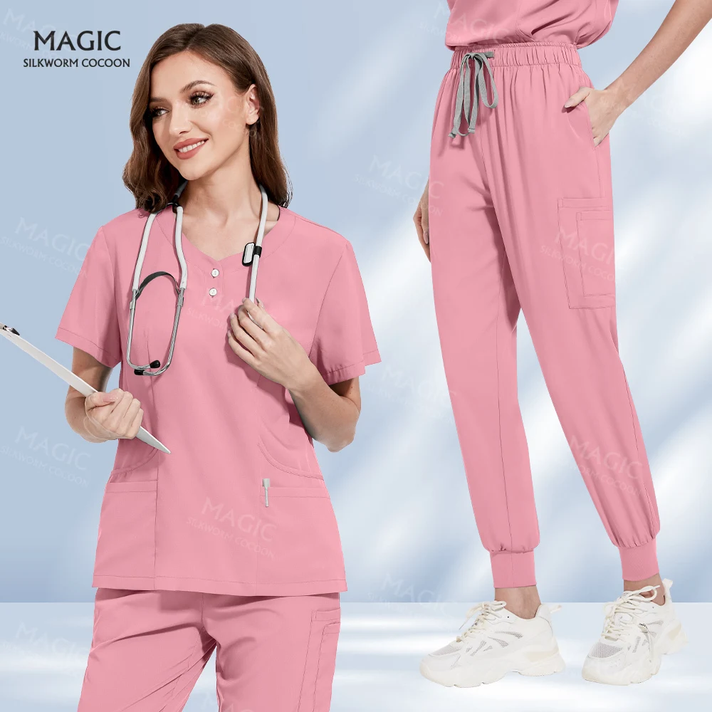 Unisex Medical Uniforms Men Nursing Clothes Women Beauty Costume Nursing Scrubs Sets Dentist Workwear Doctor Surgical Tops Pants