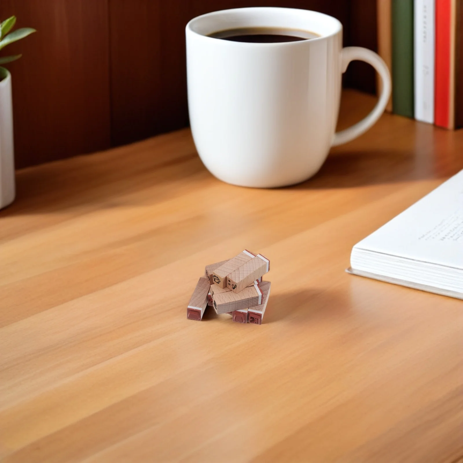 42Pcs Christmas Wooden Animal Stamps Mini Rubber Stamp Kit Cartoon Wood Block Stamps for Kids DIY Crafting Card Making Journals