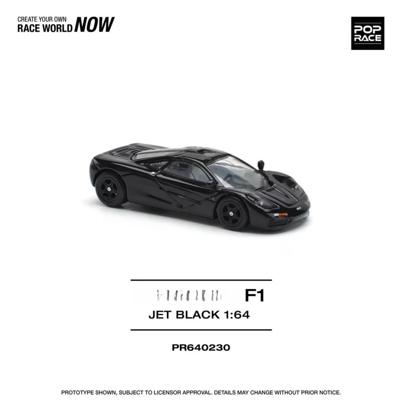 Pre-order *POPRACE 1:64 F1-JET BLACK Supercar alloy model - shipped in January