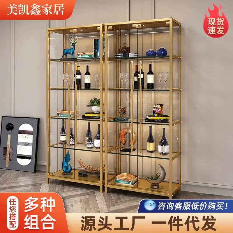 Simple wine cabinet against the wall Living room Modern simple with glass locker Household locker Light luxury high-end
