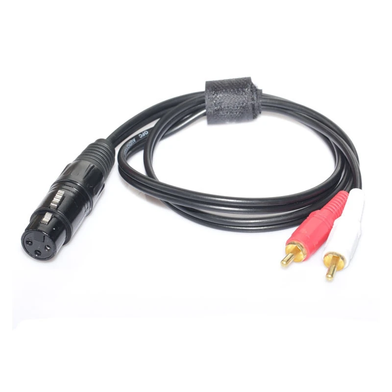 AS95 2X 1.5M Stereo Audio Splitter Y Cable 1 XLR Female to 2 RCA Male Plug for DJ Mixer Amplifier