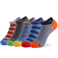 5 Pairs Low Cut Men Socks Solid Color Stripe Breathable Cotton Socks Sport Short Socks Women Men Funny Ankle Socks