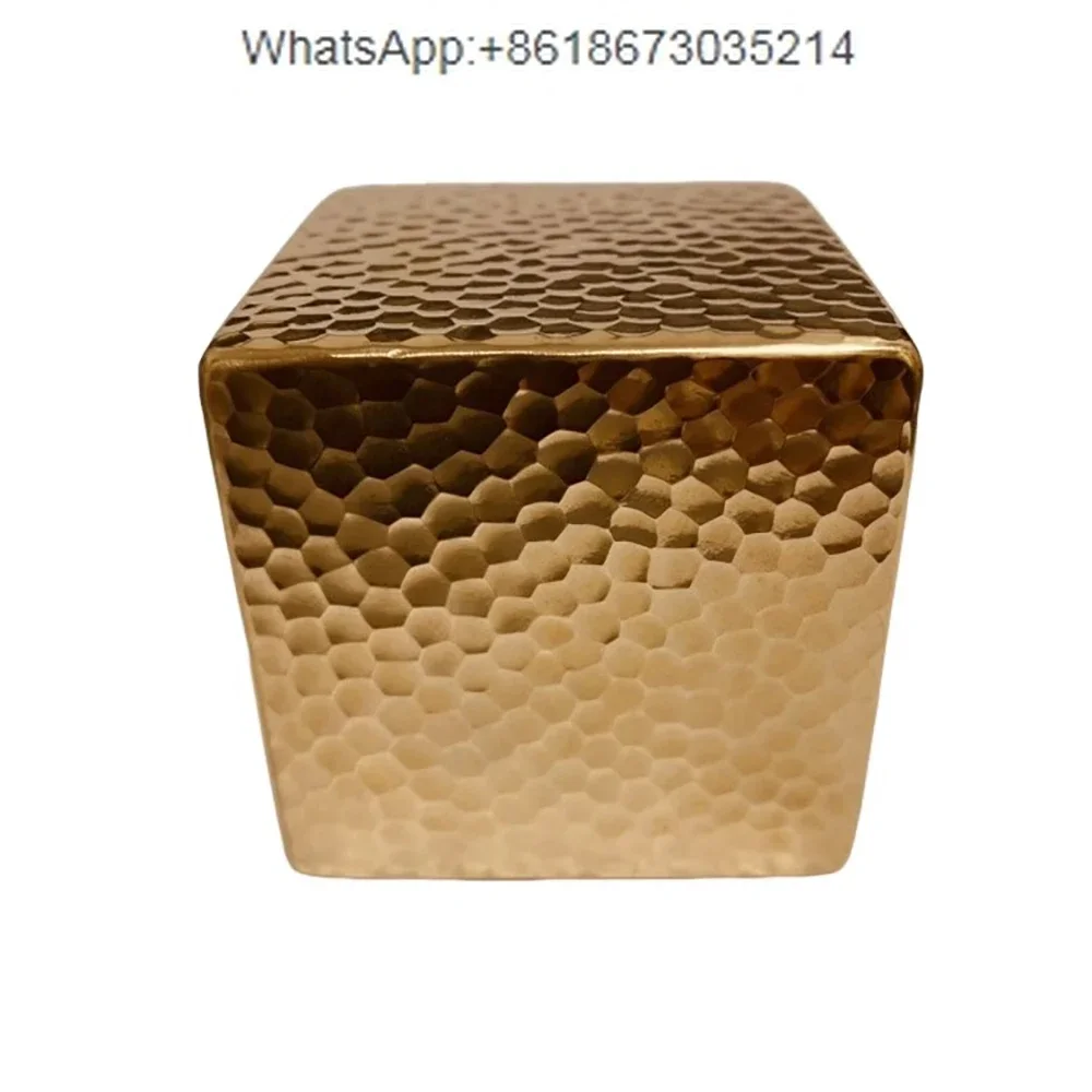 

5Cm Hammered Brass Cubic Paperweight DIY Handmade Leather Craft Tools High-End Pure Copper Auxiliary Press Tools