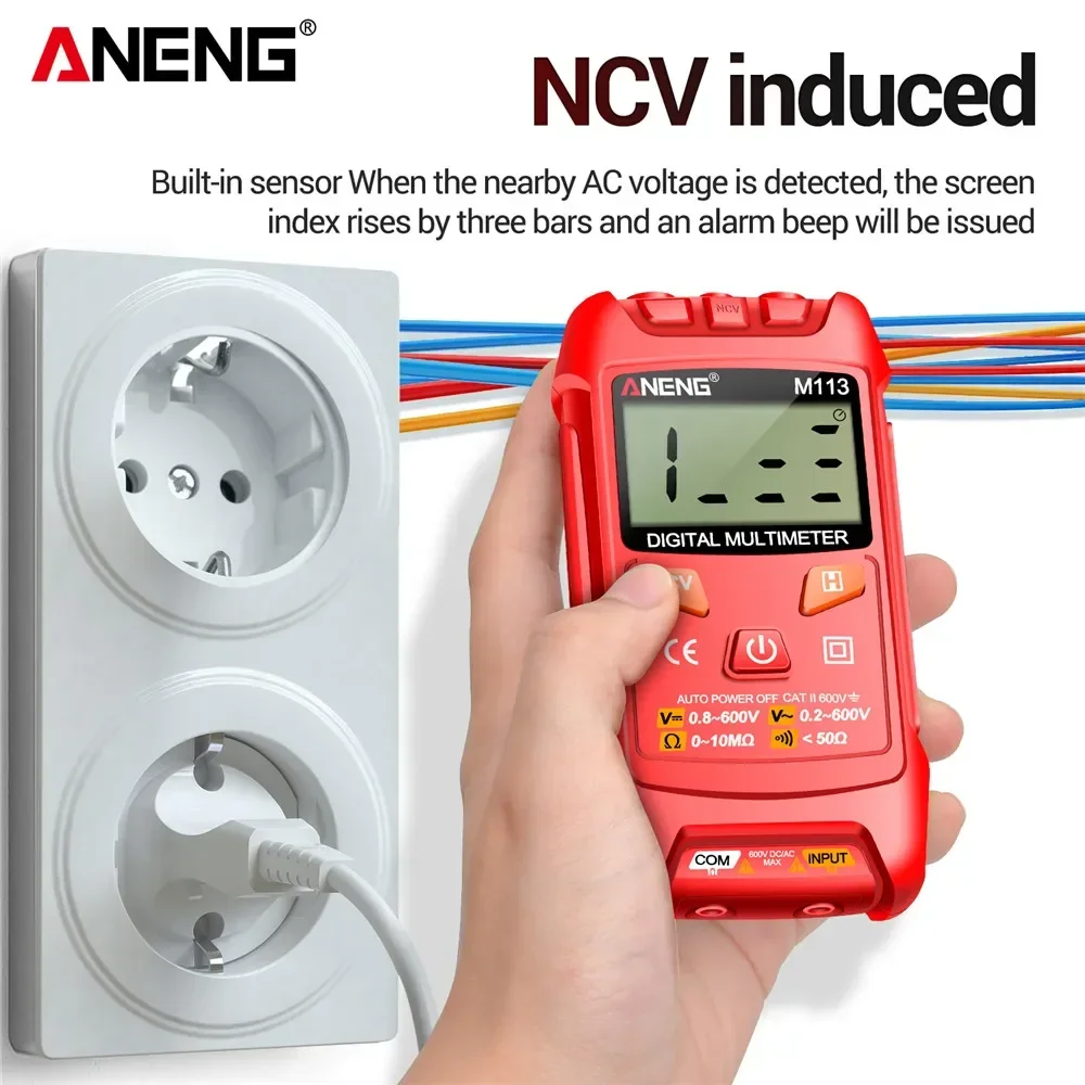 Imagem -04 - Mini Multímetro Digital ac Medidor de Tensão dc 1999 Contagens Multimetro Ohm Ncv Ferramentas Eletricidade Instrumentos de Medição Aneng-m113