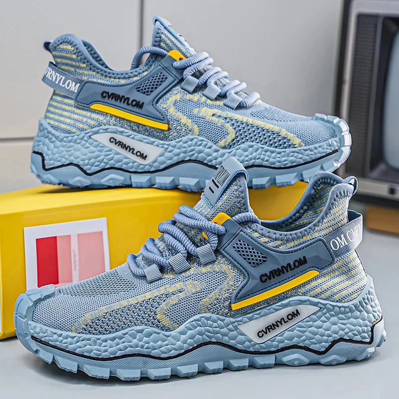 Men's breathable mesh casual sneakers summer new soft-sole outdoor running shoes students comfort lightweight speed sports shoes