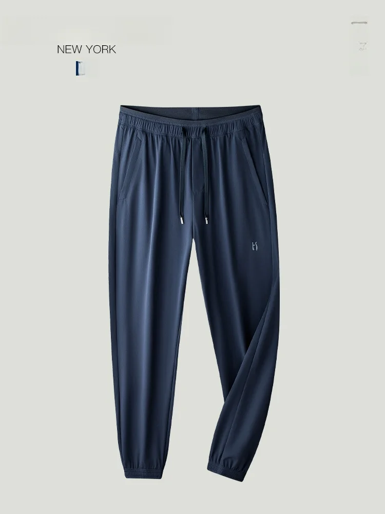 

Легкие мужские повседневные брюки Qui Dry, летние дышащие эластичные спортивные брюки, универсальные длинные брюки для поездок на работу