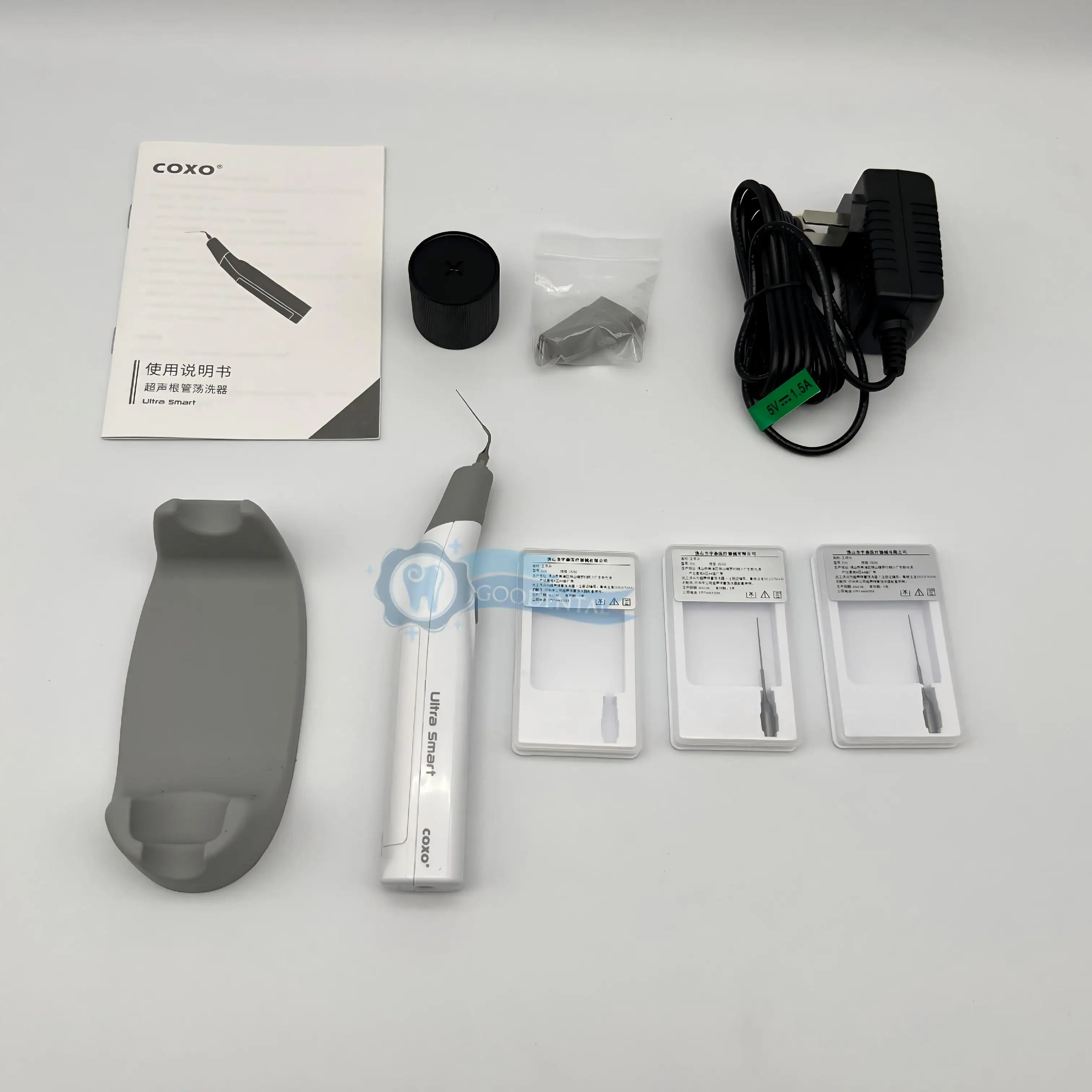 COXO Ultra Smart Endo Wireless LED Ultrasonic Activator with 3 Tips for Pulp and Root Canal Irrigation, Dental Tool.