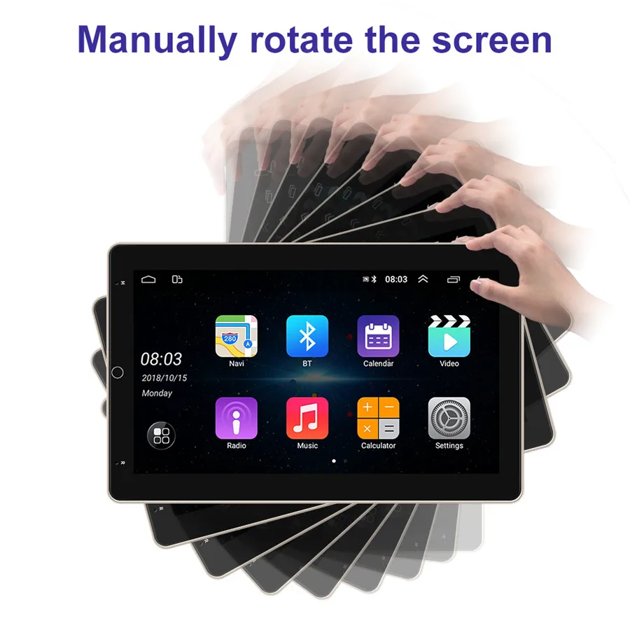 10 inch Car Radio Rotatable screen 1GB+16GB 1 Din multimedia Video player GPS Navigation wifi Mirror Link