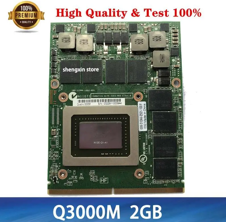 Quadro 3000M Q3000M N12E-Q1-A1 VGA Graphics Video Card 2GB for Dell Precision M6600 M6700 M6800 HP 8760W 8770W 8740W