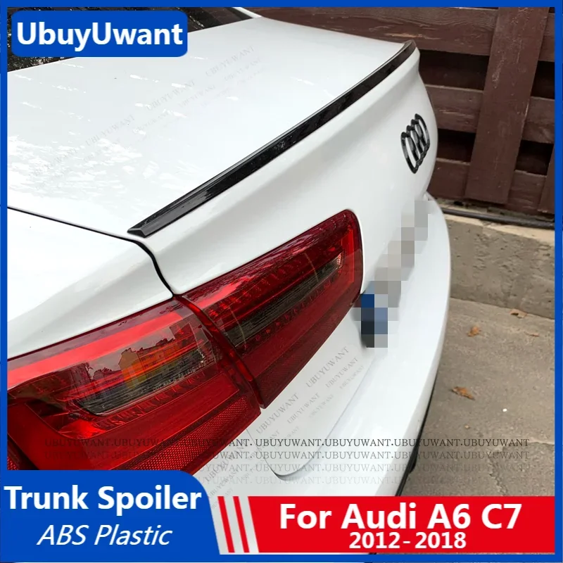 UBUYUWANT Rear Trunk Spoiler For Audi A6 C7 2012 2013 2014 2015 2016 2017 2018 ABS Plastic Primer Color Car Tail Wing Decoration