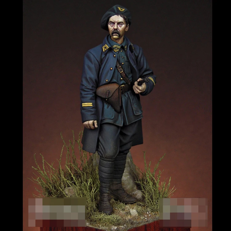 1/24 Lieutenant, French Chasseurs Alpins, 1918, Resin Model figure GK, Unassembled and unpainted kit