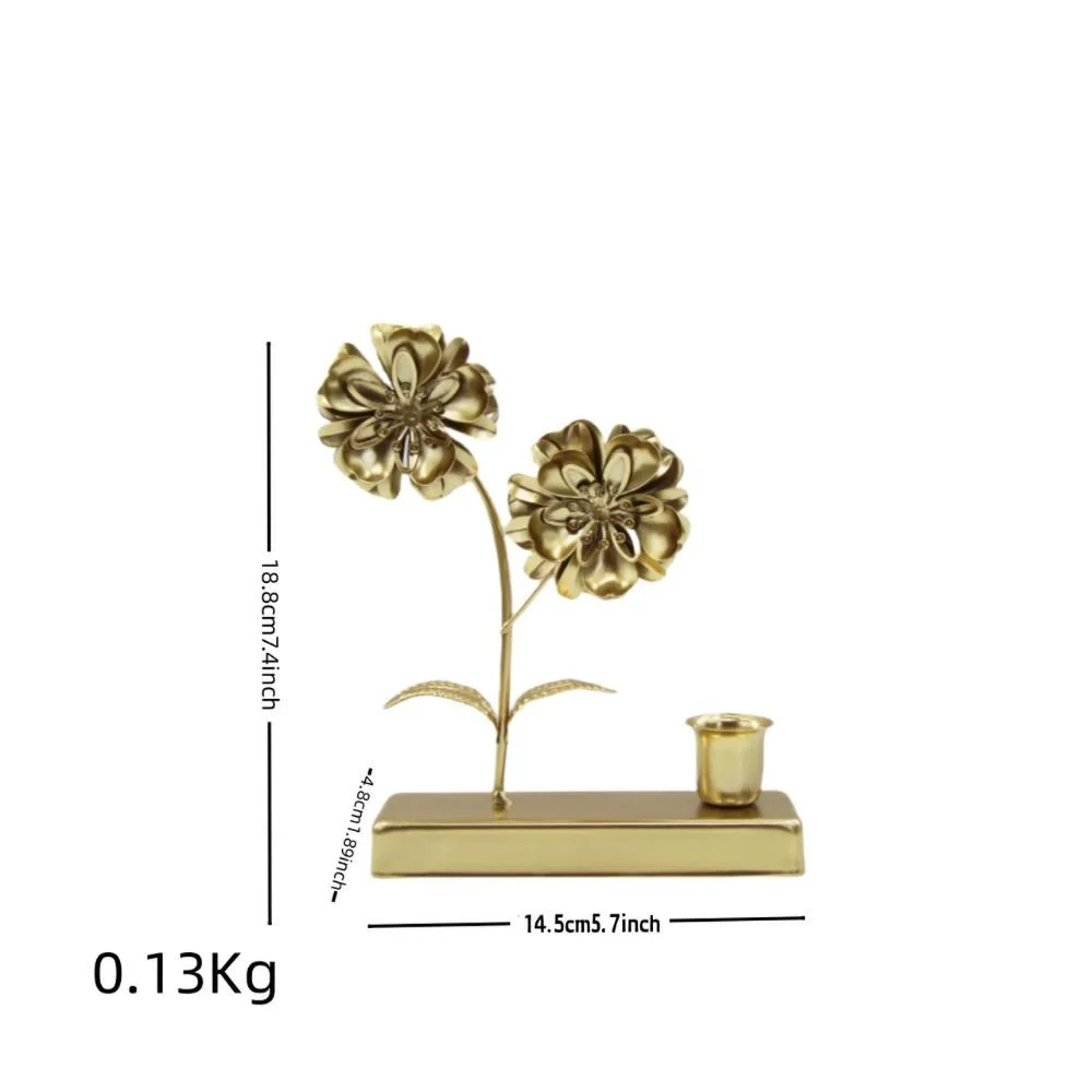 البيع بالجملة من الشمعدانات الحديدية الإبداعية على شكل بتلة لأثاث منزلي الزفاف وغرفة المعيشة الحديدية وغرفة النوم #2