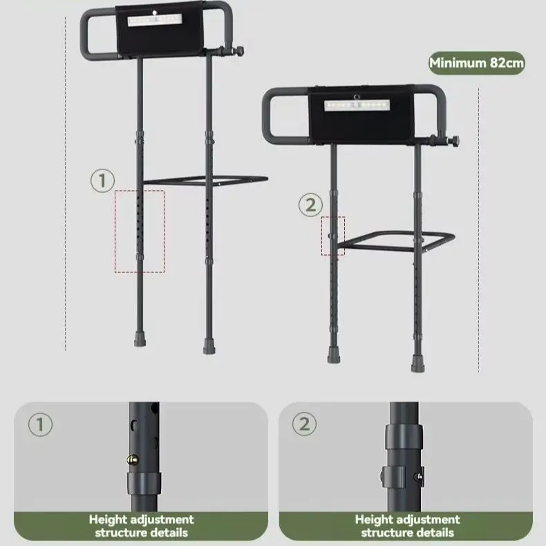 Multi-Functional Adjustable Height Prevent Slip Handle Bedside Railing for Seniors Pregnant Women Safety