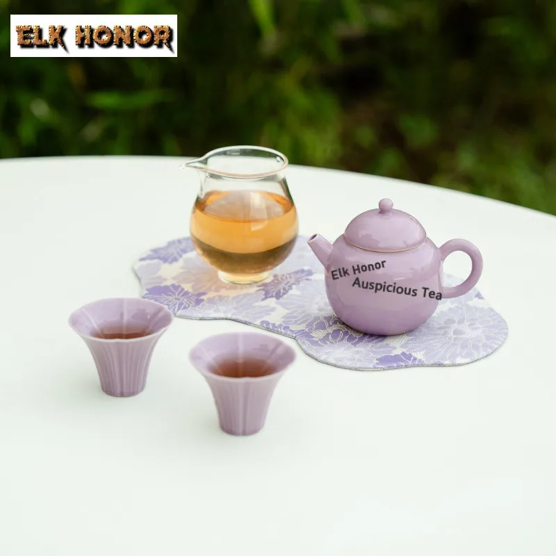 The Purple Air Comes From The East Tea Set Complete Set Luxury Tea Ceremony Set Teapot And Tea Cup Set Tableware Collection Gift view 6