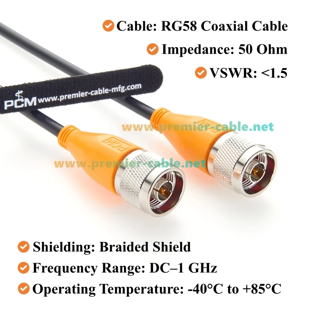 N-Typ Stecker-zu-Stecker Koaxialkabel RG58 50 Ohm, Verlustarmes HF-Antennenkabel für Amateurfunk, Signalverstärker, Verstärker, 3G 4G LTE – Detail 3