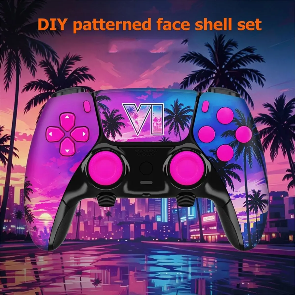 Sunset City for Controller Shell Faceplate Cover with Touchpad DIY Exterior Cover Front Cover Repair