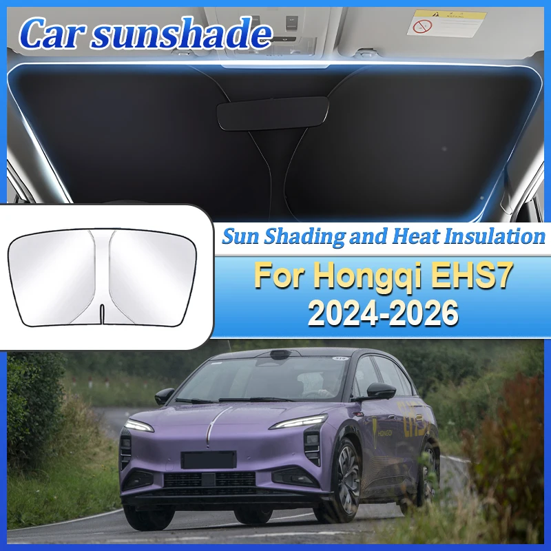 

Car Sun Protection For Hongqi EHS7 Tiangong 08 2024~2026 Anti-UV Steel Ring Front Windshield Sunshade Privacy Blocks Accessories
